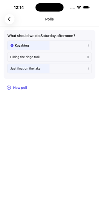 Poll screen in Hostly